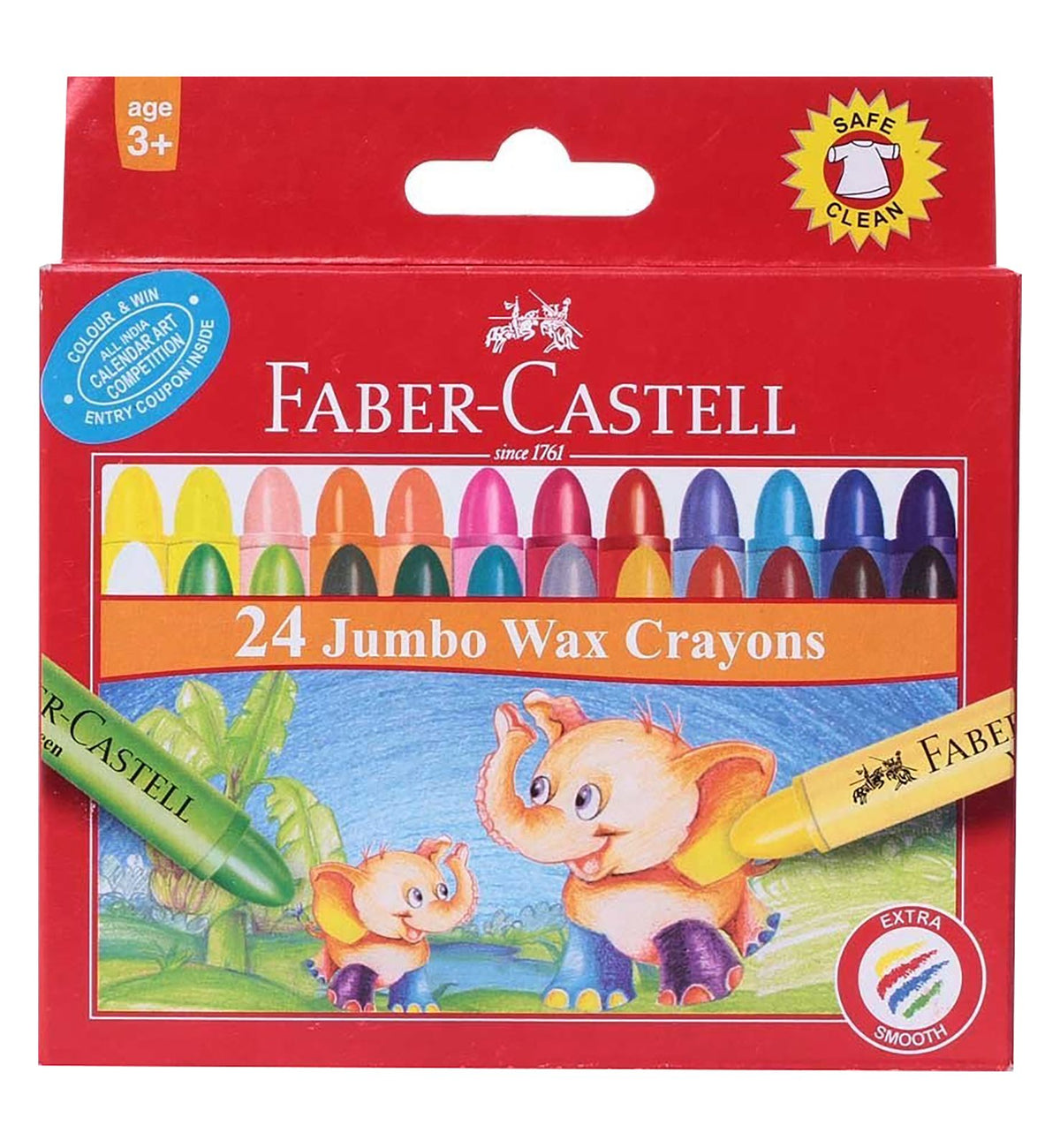Faber-Castell Grip Wax Crayons – 24 Colors