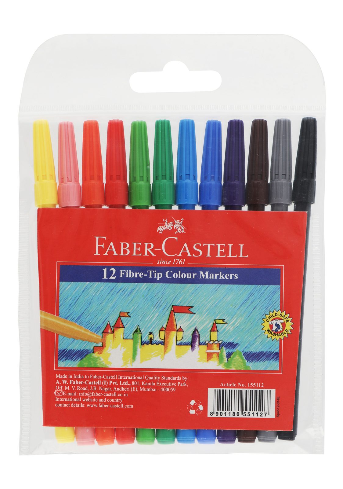Faber-Castell Felt-Tip Markers – 12 Colors