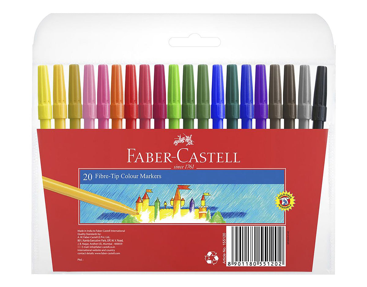 Faber-Castell Felt-Tip Markers – 20 Colors