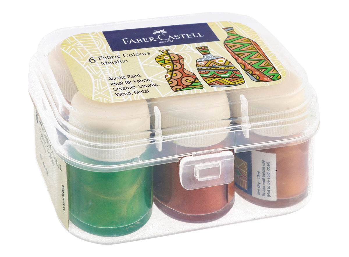 Metallic Fabric Paint Set – 6 Colors in Jars