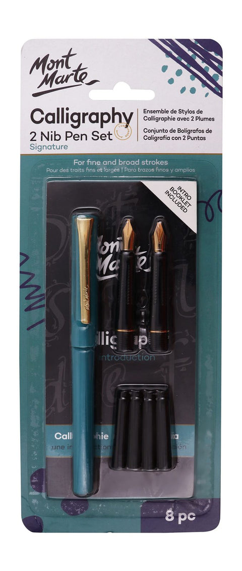 Mont Marte Calligraphy Pen with 2 Refill Nibs, MMCA0001