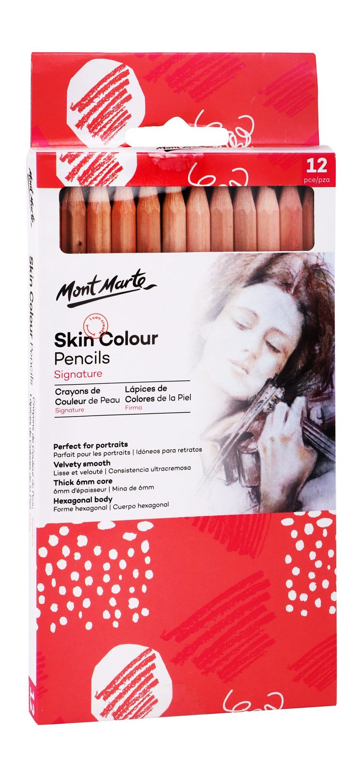 Mont Marte Skin Tone Colored Pencils – 12 Colors, MPN0103