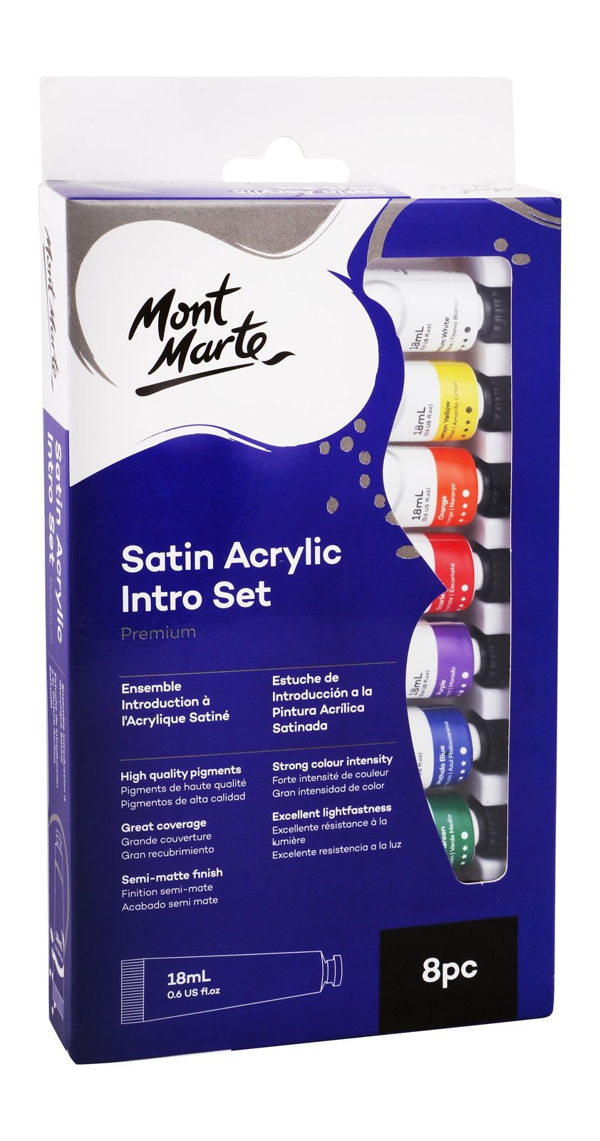Mont Marte Acrylic Paint Set – 8 × 18 ml, PMSA8361