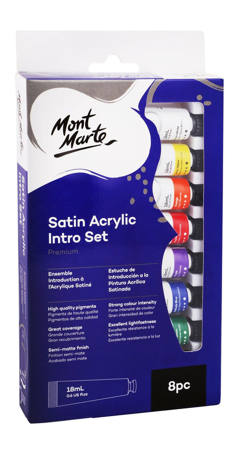 Mont Marte Acrylic Paint Set – 8 × 18 ml, PMSA8361