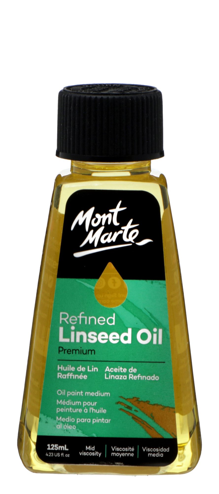 Mont Marte Premium Refined Linseed Oil for Oil Paint Medium