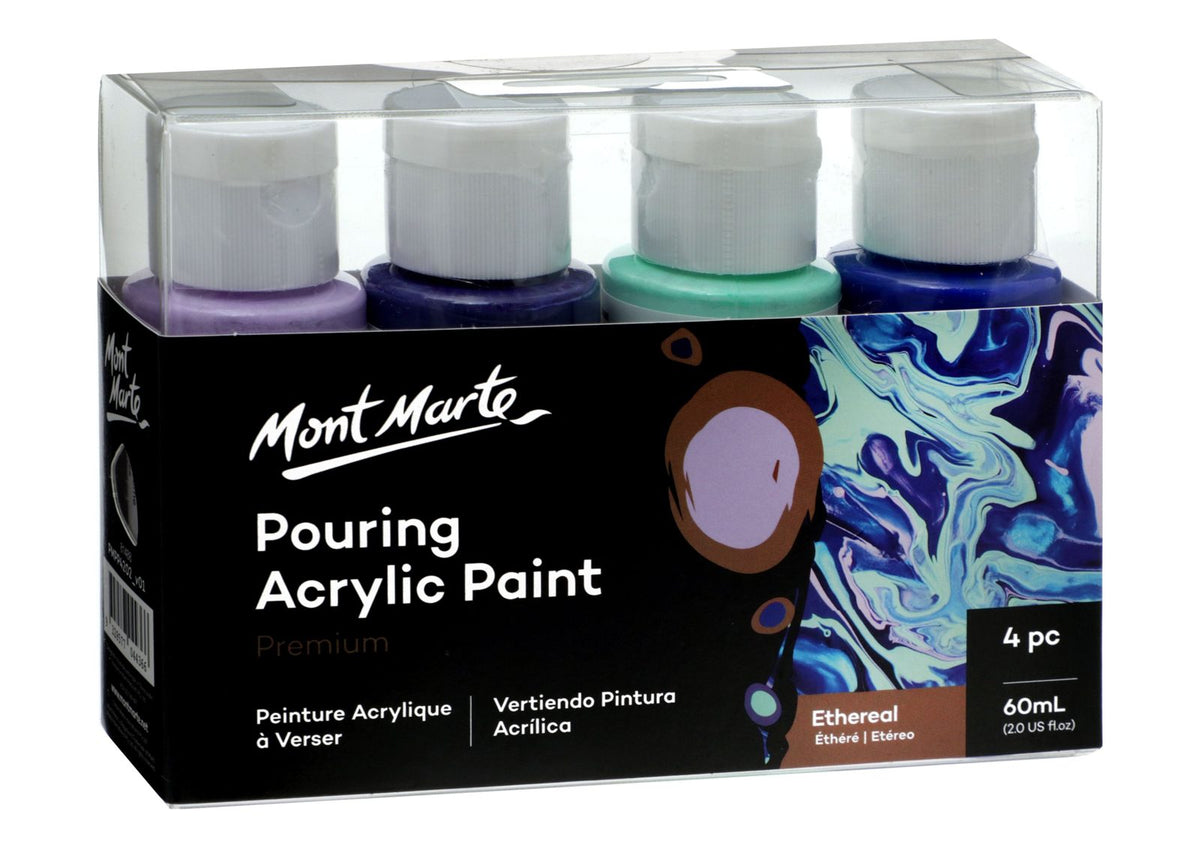 Mont Marte Pouring Acrylic Set – 4 × 60 ml, PMPP4202