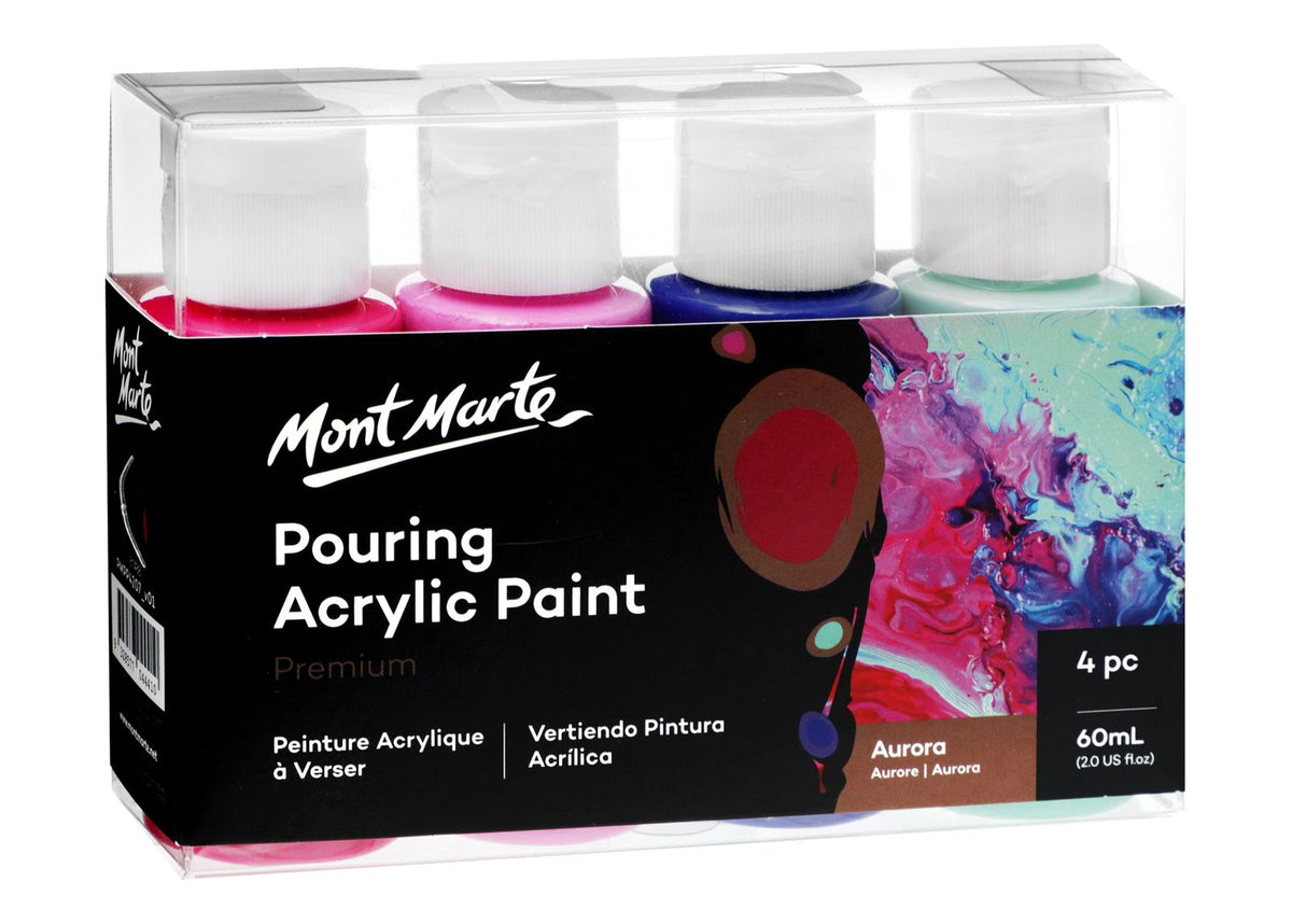 Mont Marte Pouring Acrylic Set – 4 × 60 ml, PMPP4207