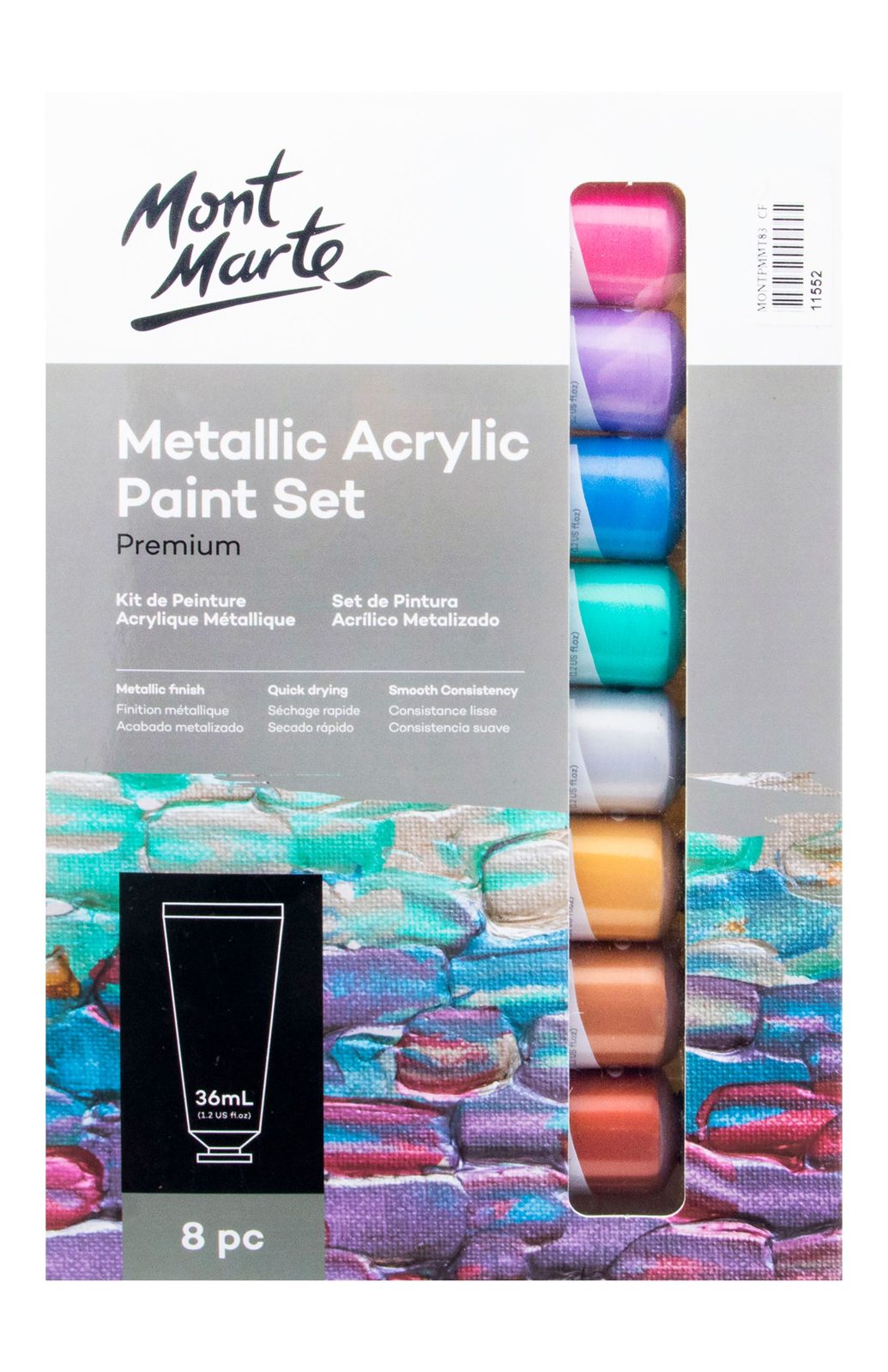 Mont Marte Acrylic Paint Set – 8 × 36 ml, MSCP8361