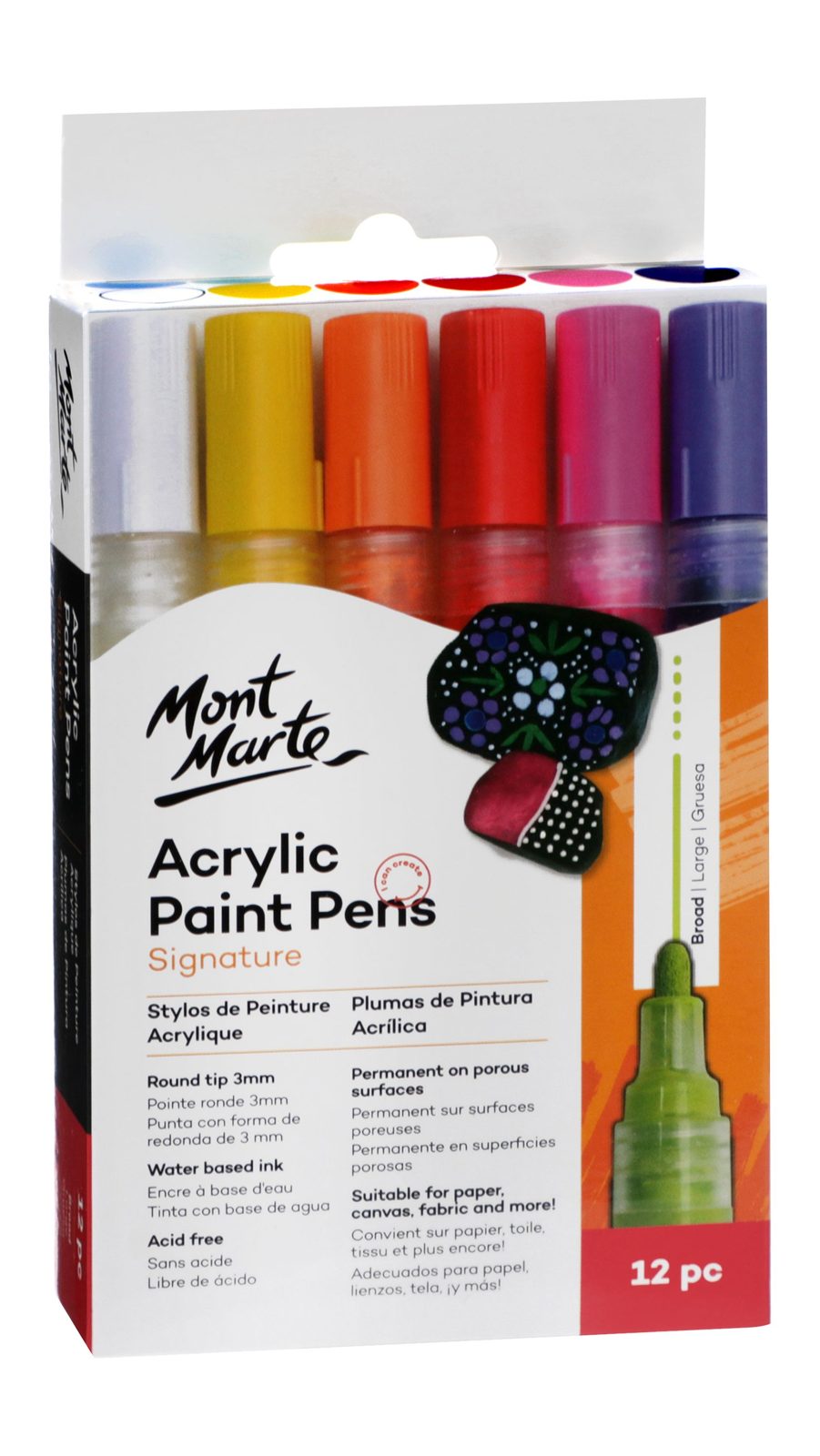 Mont Marte Acrylic Paint Markers – 12 Pens