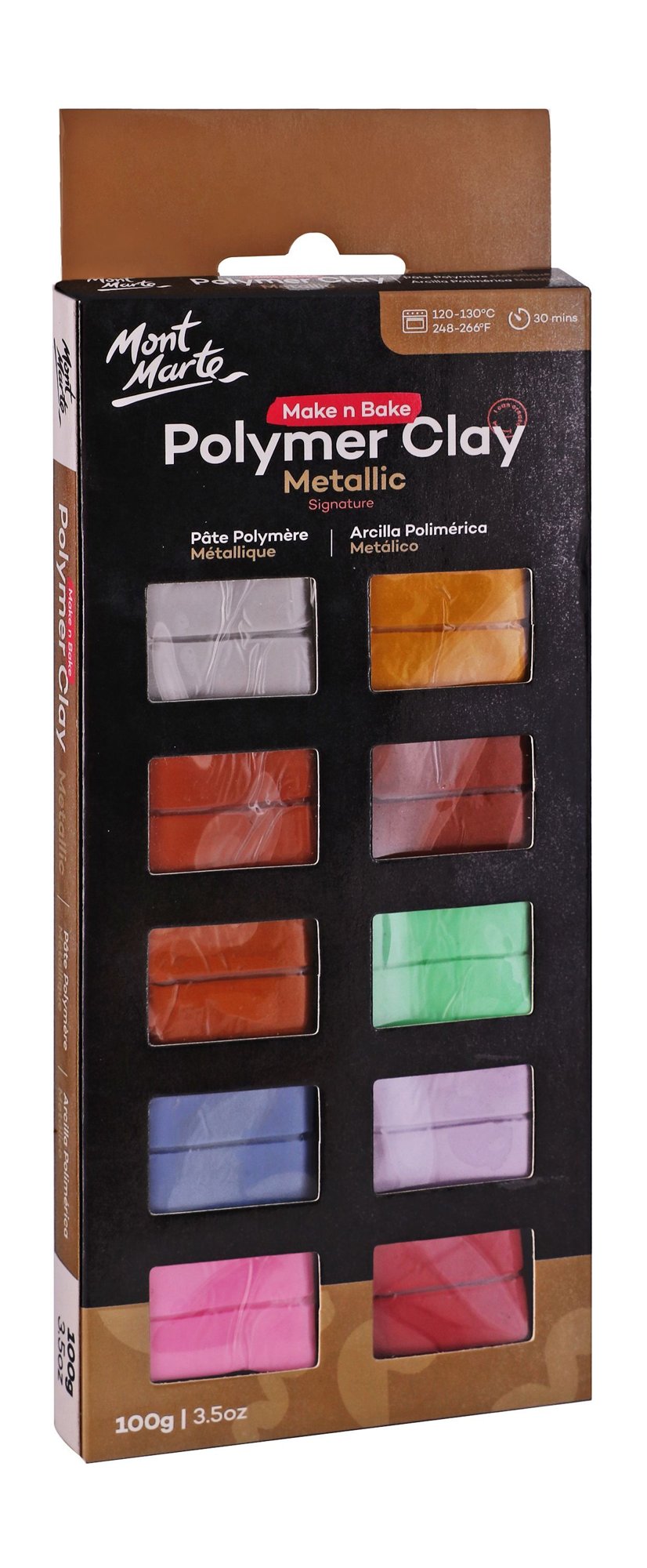 Mont Marte Make N Bake Assorted Metallic Polymer Clays