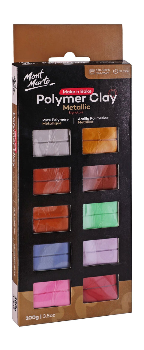 Mont Marte Make N Bake Assorted Metallic Polymer Clays