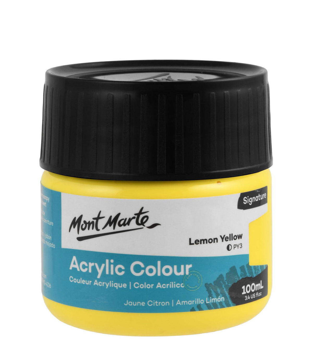 Mont Marte Acrylic Paint Jar 100 ml – Lemon Yellow