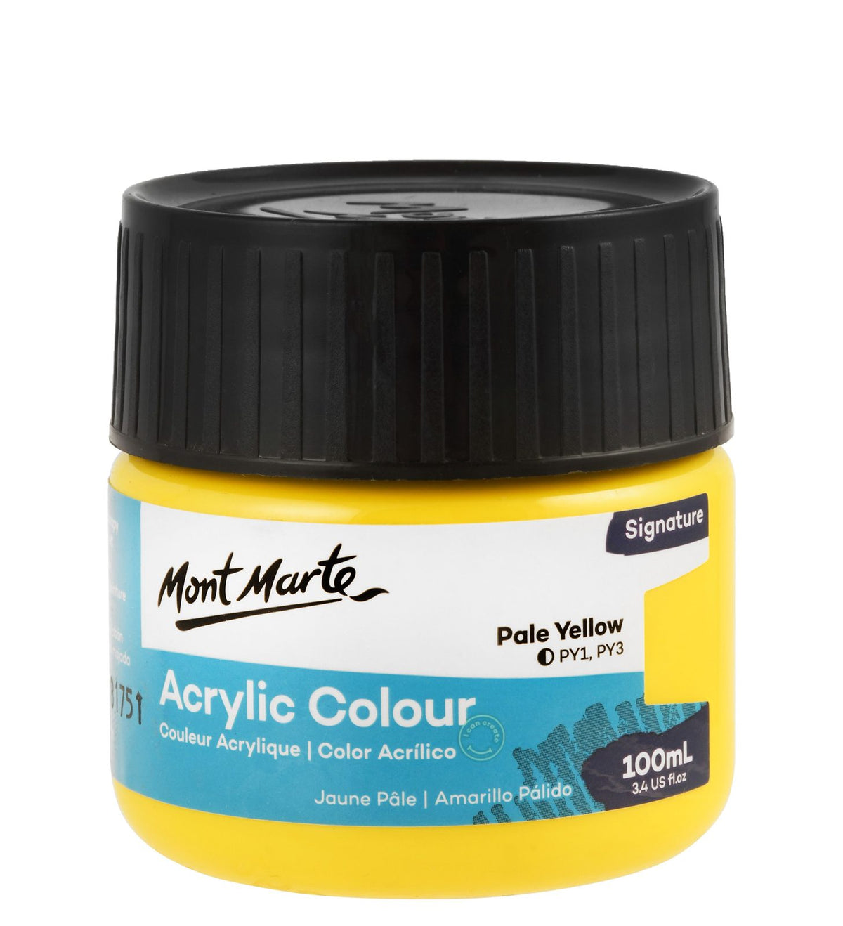 Mont Marte Acrylic Paint Jar 100 ml – Pale Yellow