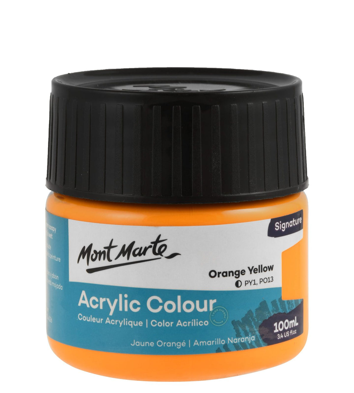 Mont Marte Acrylic Paint Jar 100 ml – Orange Yellow