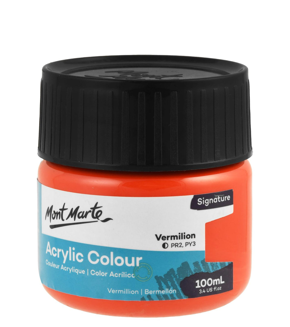 Mont Marte Acrylic Paint Jar 100 ml – Vermilion