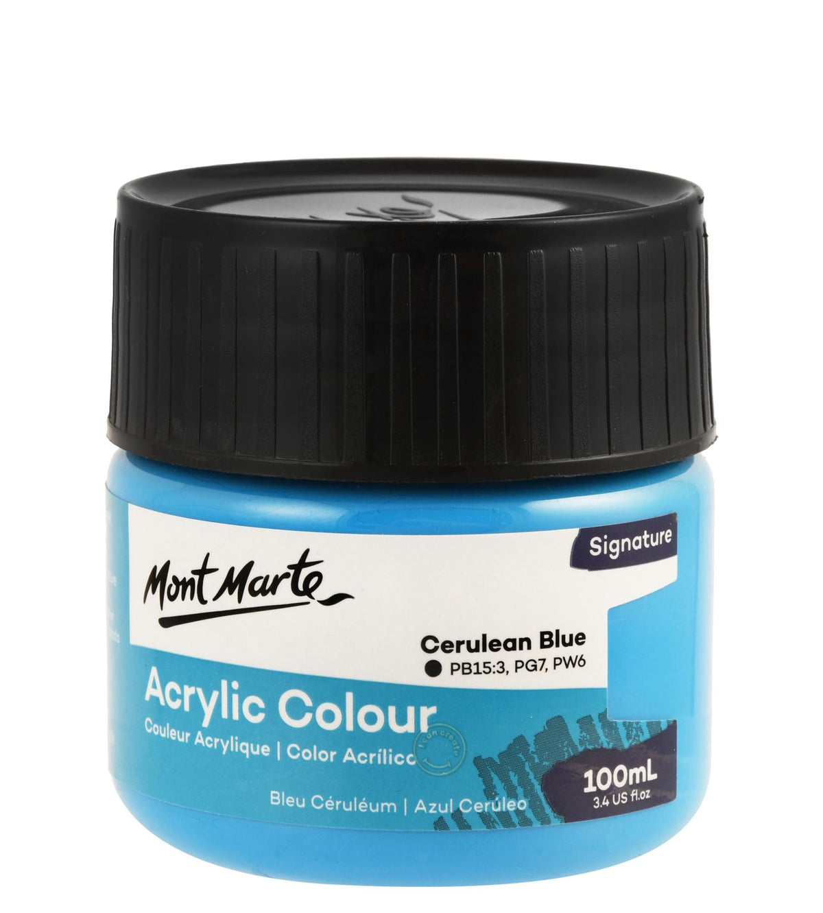 Mont Marte Acrylic Paint Jar 100 ml – Cerulean Blue