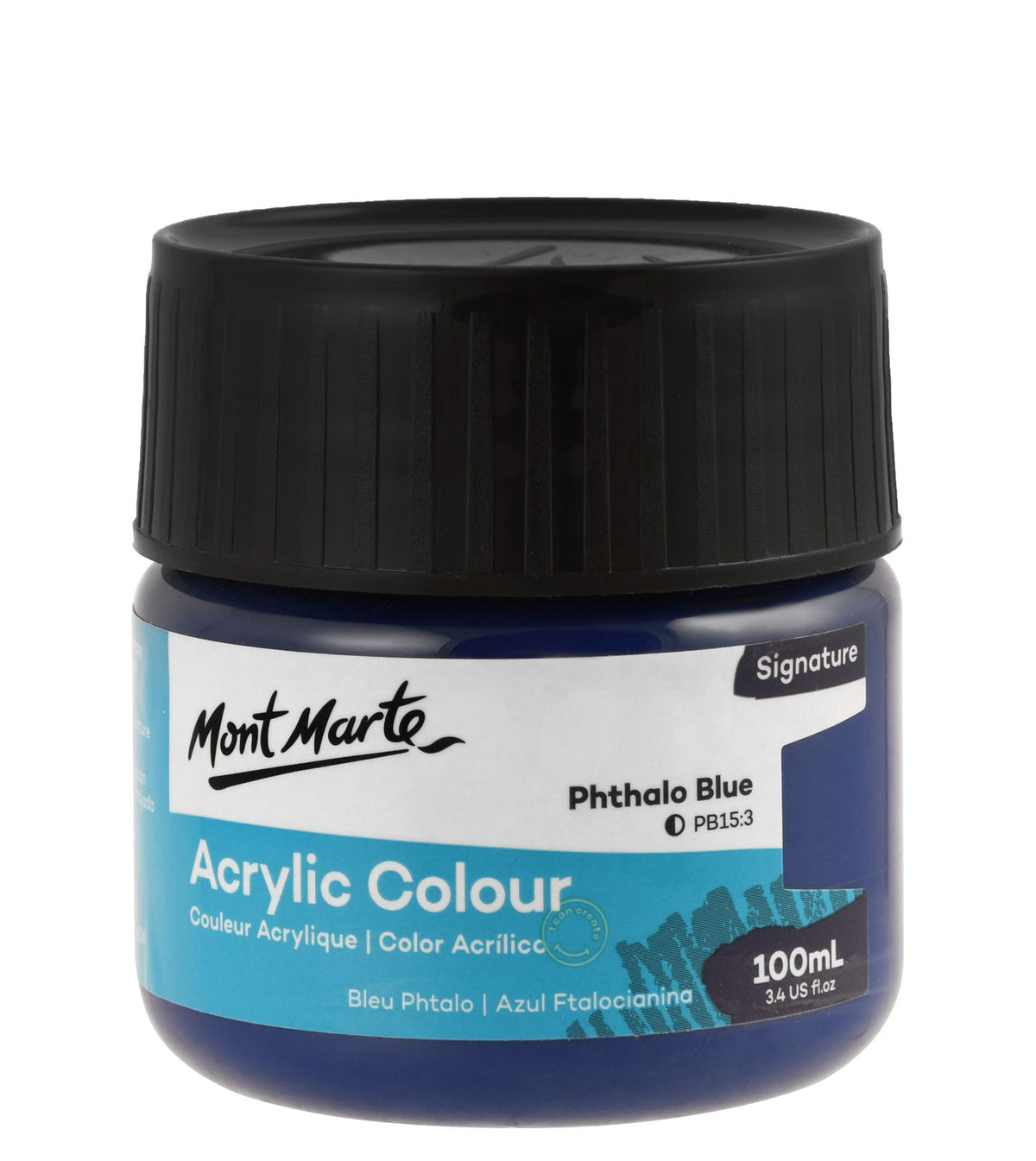 Mont Marte Acrylic Paint Jar 100 ml – Phthalo Blue