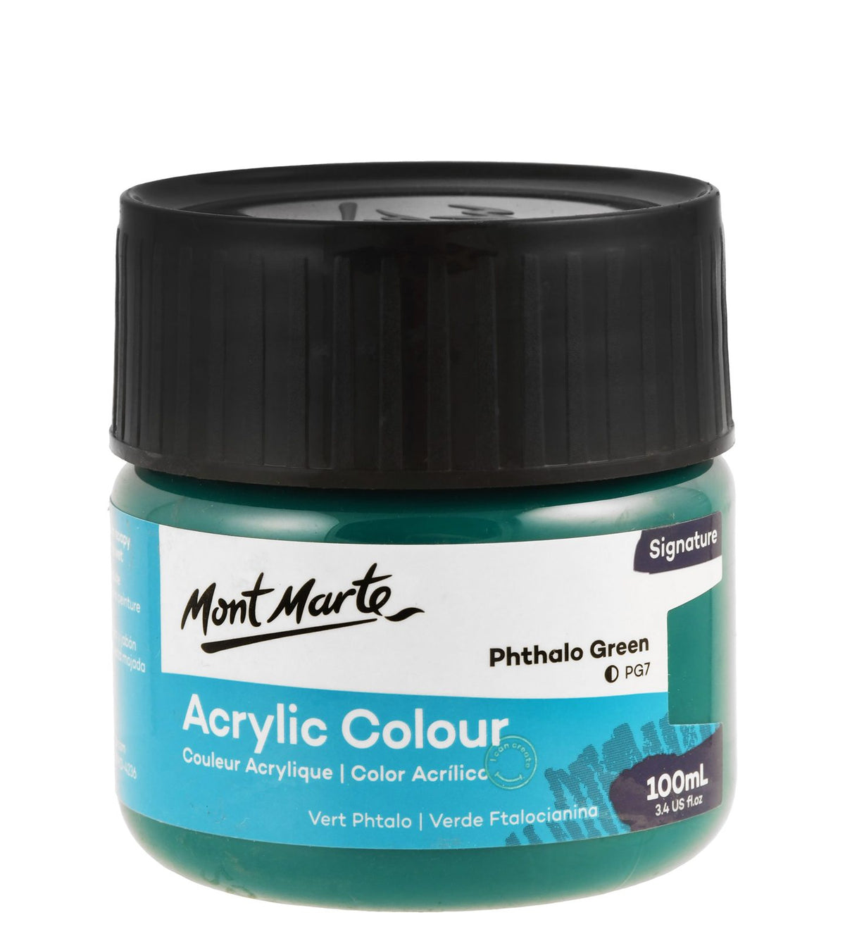 Mont Marte Acrylic Paint Jar 100 ml – Phthalo Green