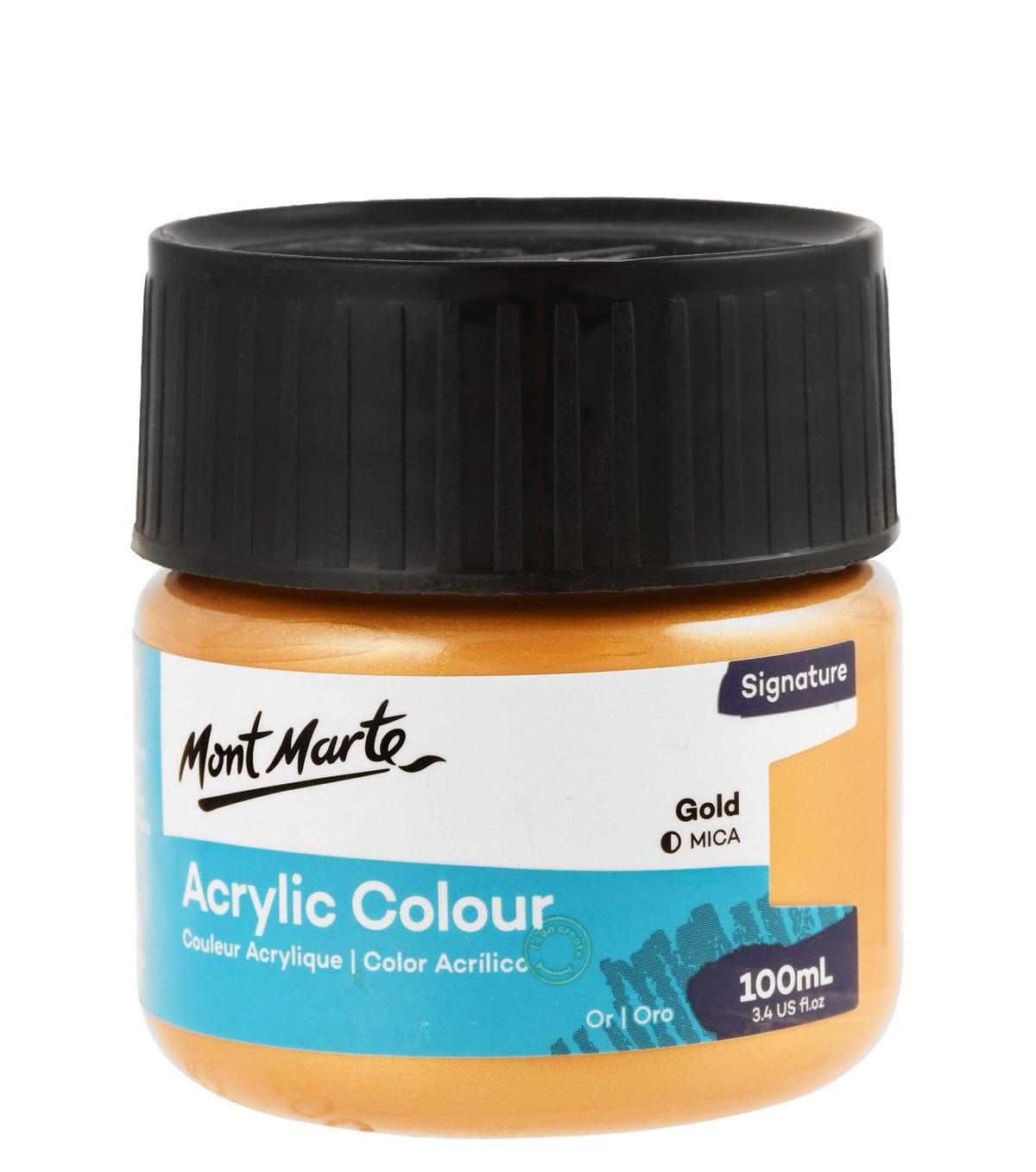 Mont Marte Metallic Acrylic Paint Jar – Gold
