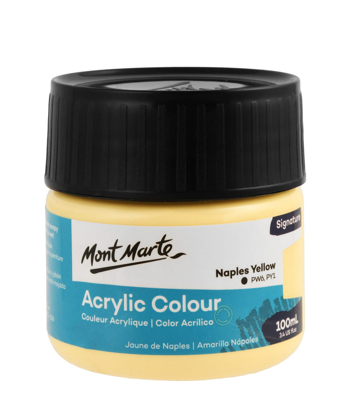 Mont Marte Acrylic Paint Jar 100 ml – Naples Yellow