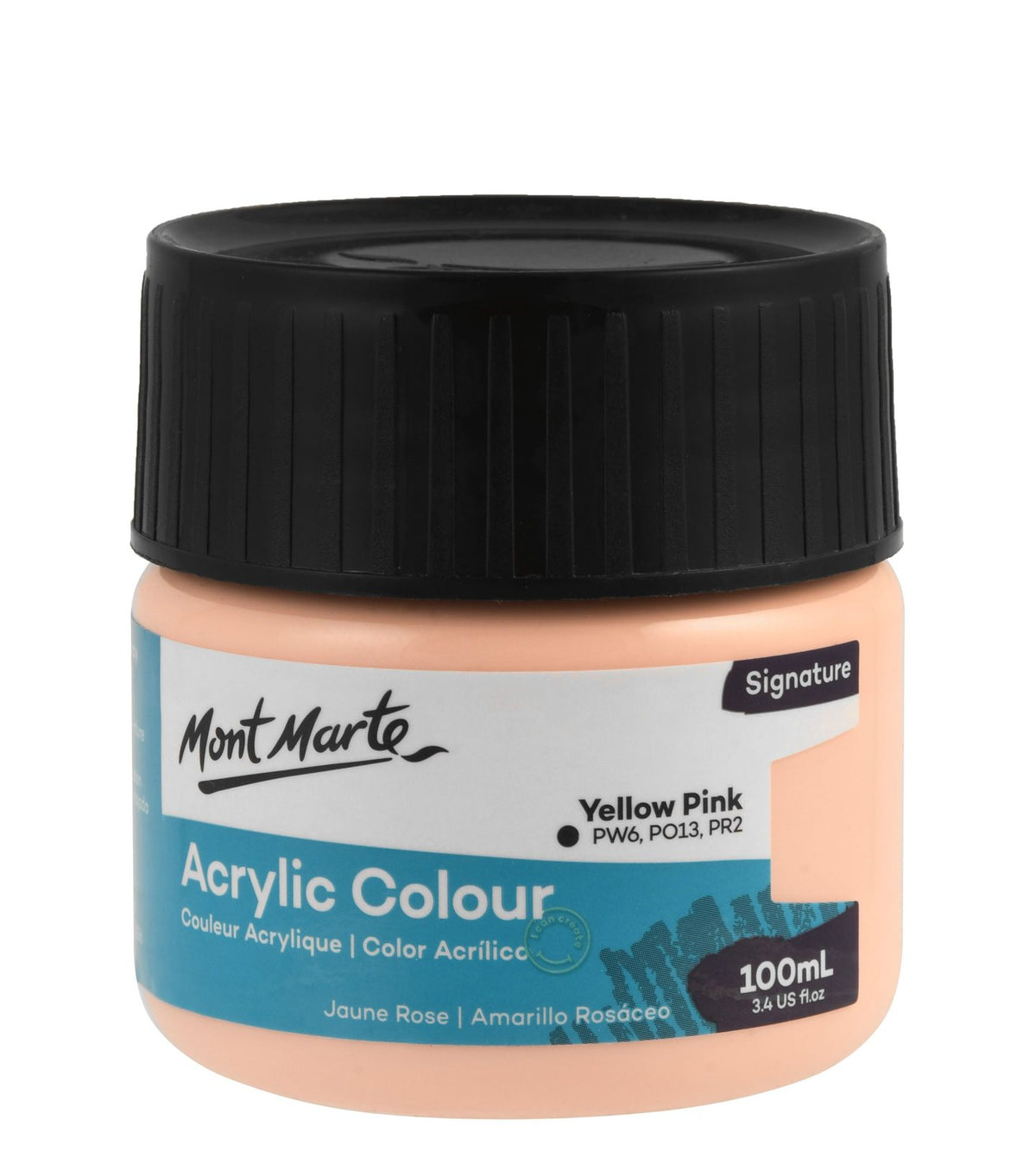 Mont Marte Acrylic Paint Jar 100 ml – Yellow Pink