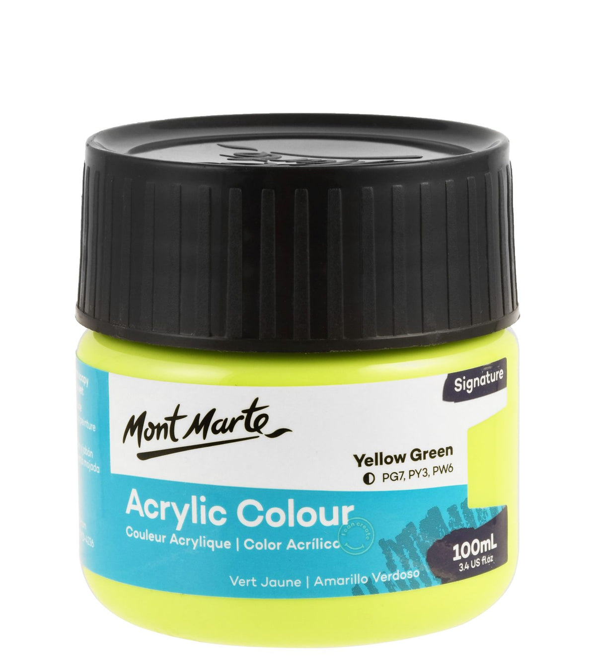 Mont Marte Acrylic Paint Jar 100 ml – Yellow Green