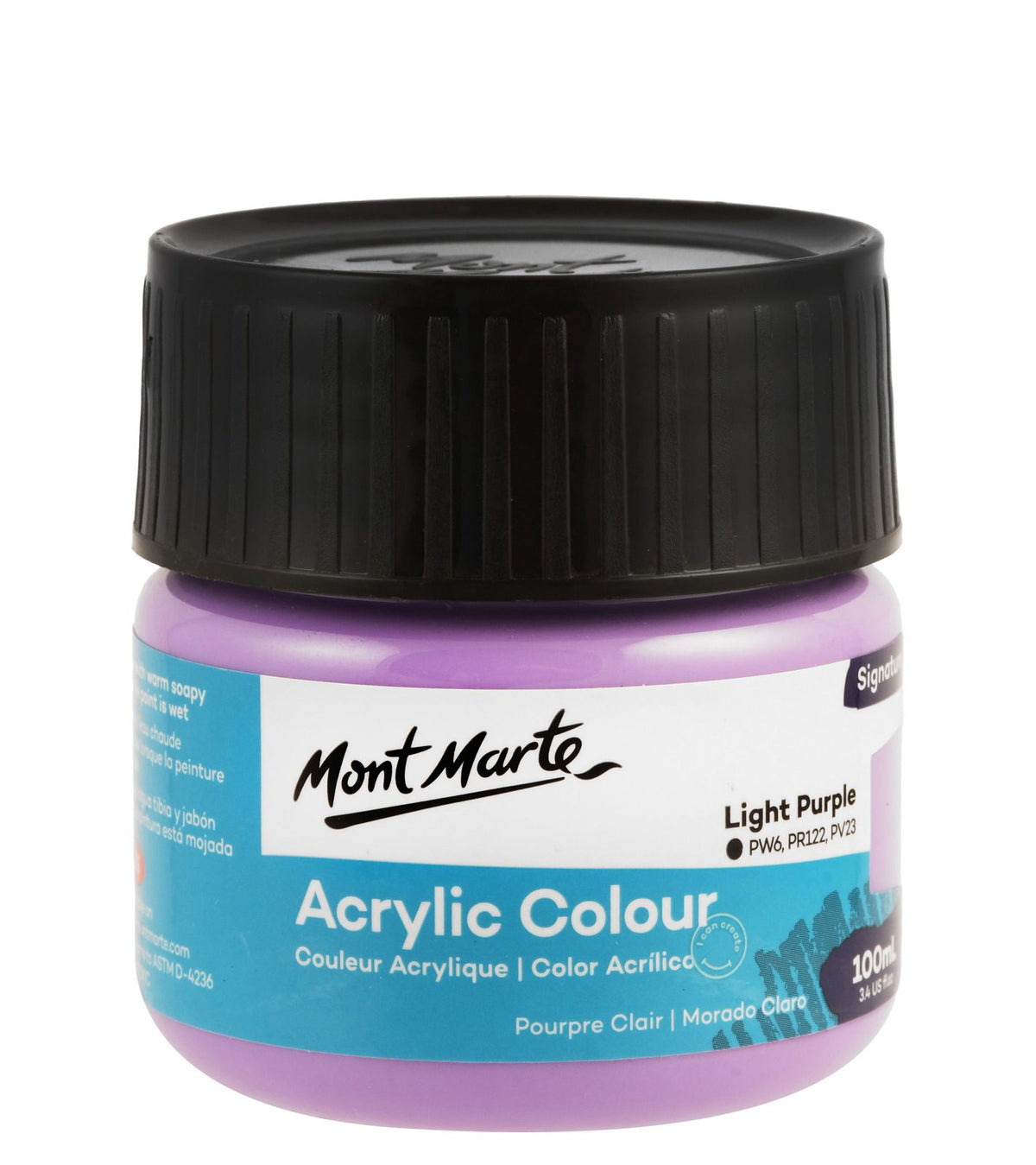 Mont Marte Acrylic Paint Jar 100 ml – Light Purple