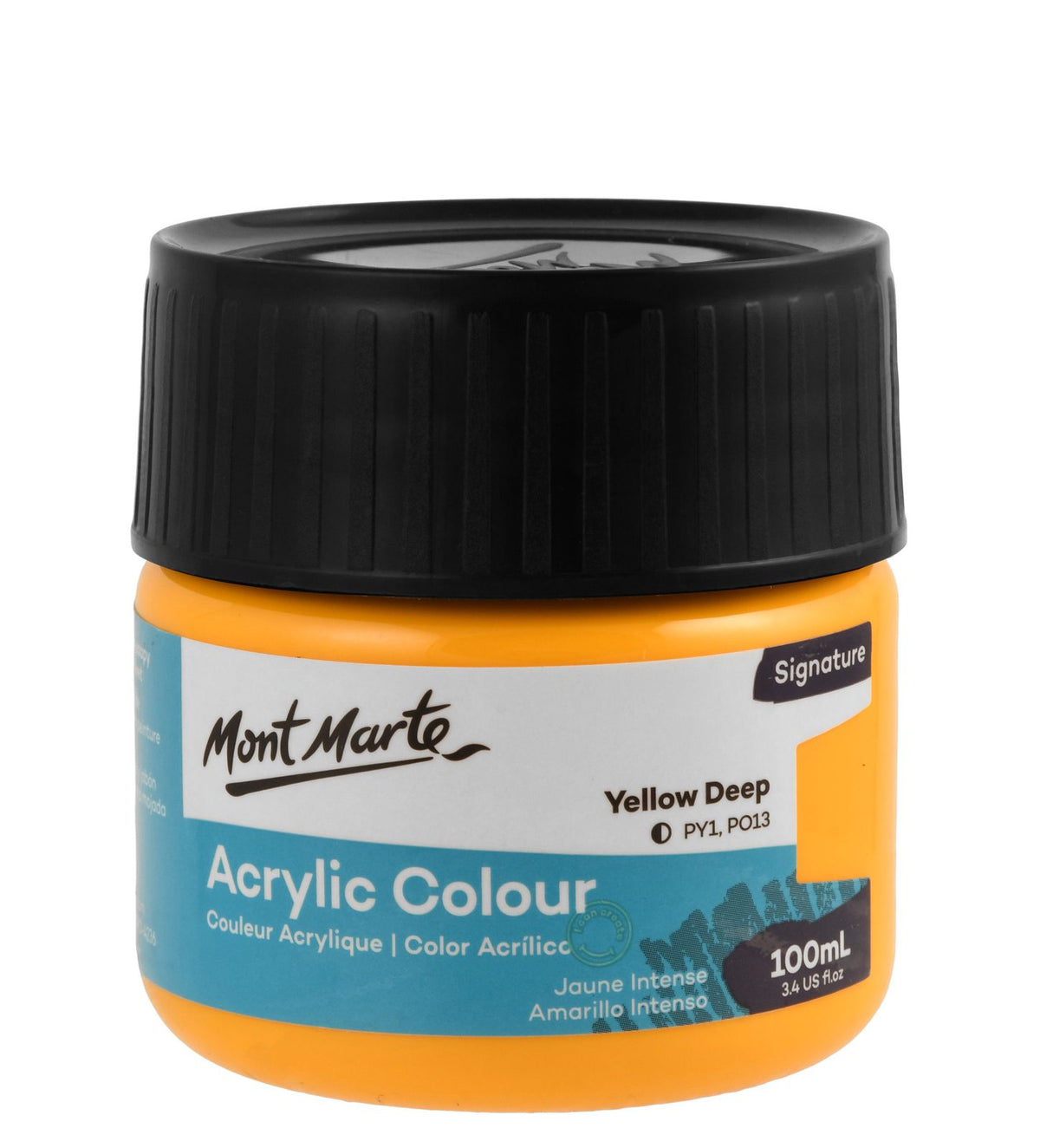 Mont Marte Acrylic Paint Jar 100 ml – Deep Yellow