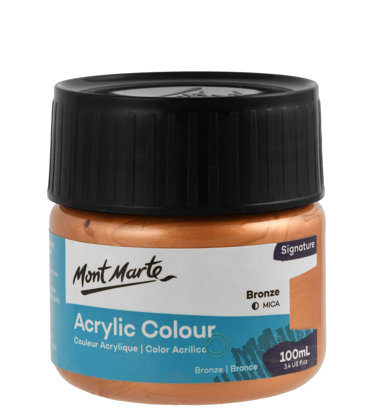 Mont Marte Metallic Acrylic Paint Jar 100 ml – Bronze
