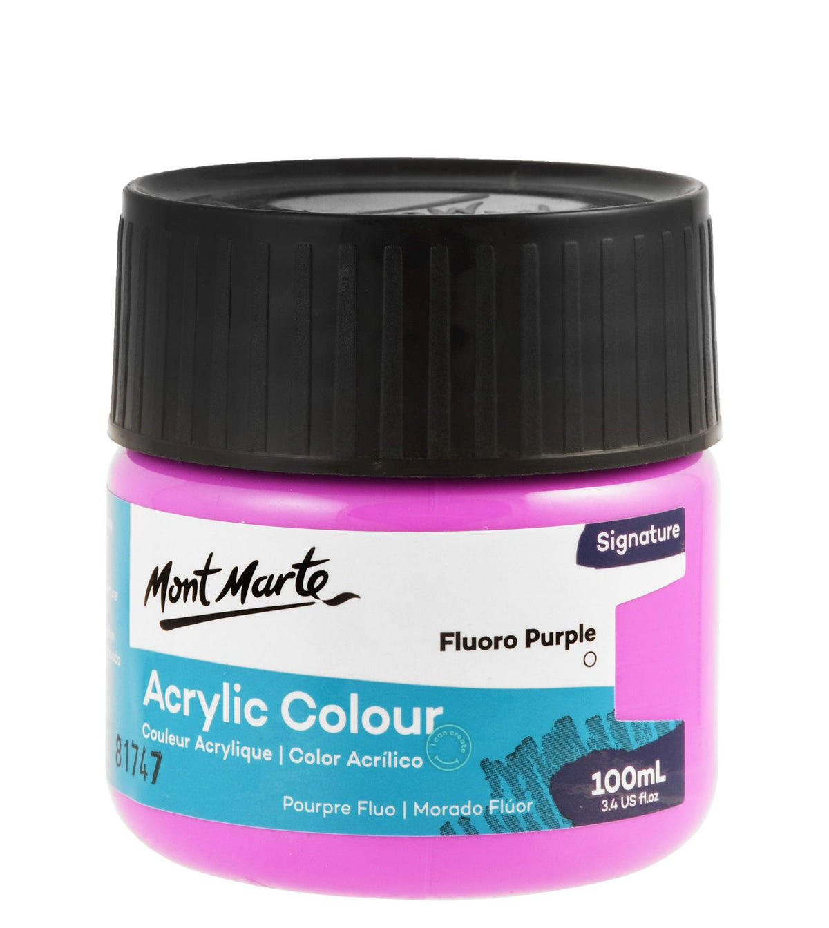 Mont Marte Fluorescent Acrylic Paint Jar 100 ml – Purple