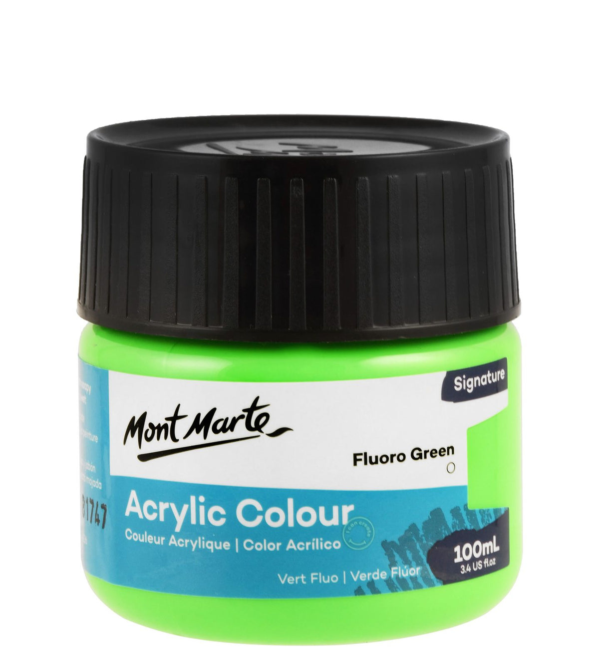 Mont Marte Fluorescent Acrylic Paint Jar 100 ml – Green