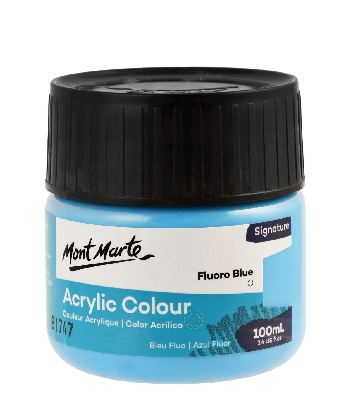 Mont Marte Fluorescent Acrylic Paint Jar 100 ml – Blue