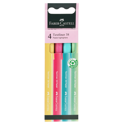 Faber-Castell Textliner 38 Pastel Highlighters – 4 Pack