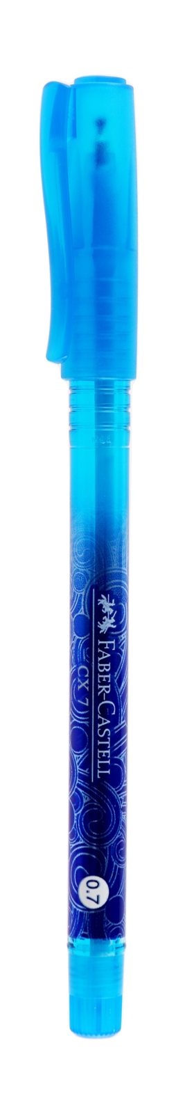 Faber-Castell Clear Ballpoint Pen with Cap 0.7 mm – Blue, 246851