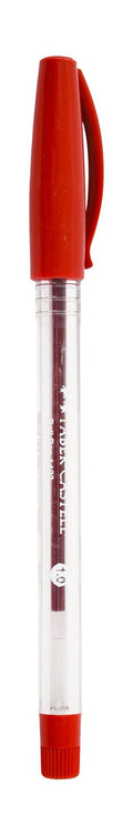 Faber-Castell Clear Ballpoint Pen with Cap 1.0 mm – Red
