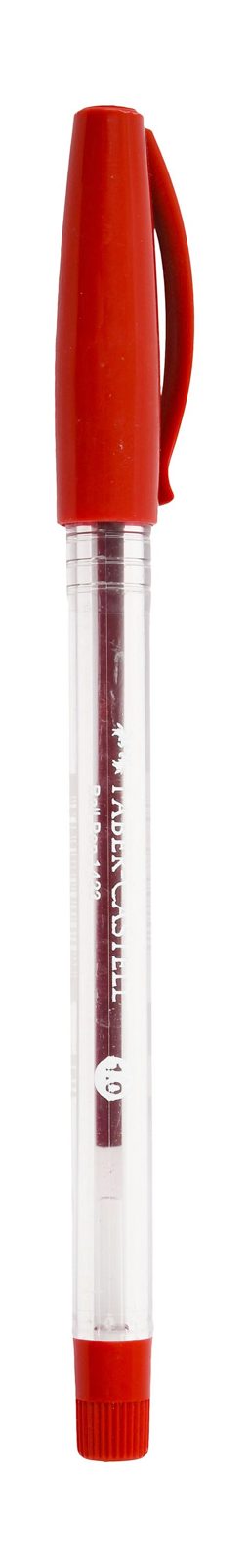 Faber-Castell Clear Ballpoint Pen with Cap 1.0 mm – Red