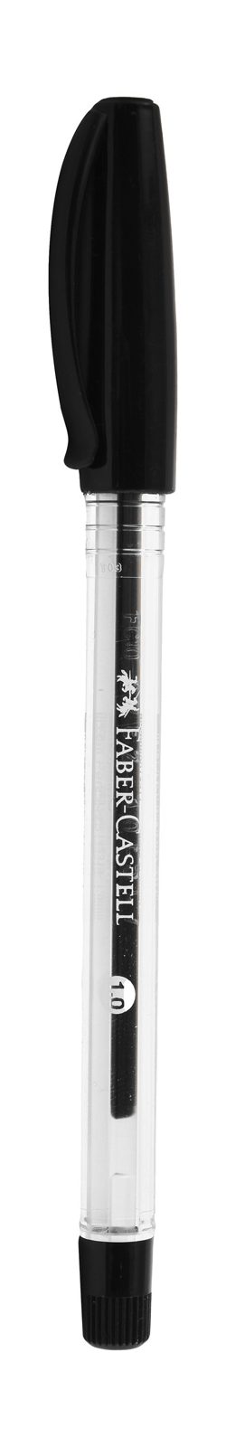Faber-Castell Clear Ballpoint Pen with Cap 1.0 mm – Black